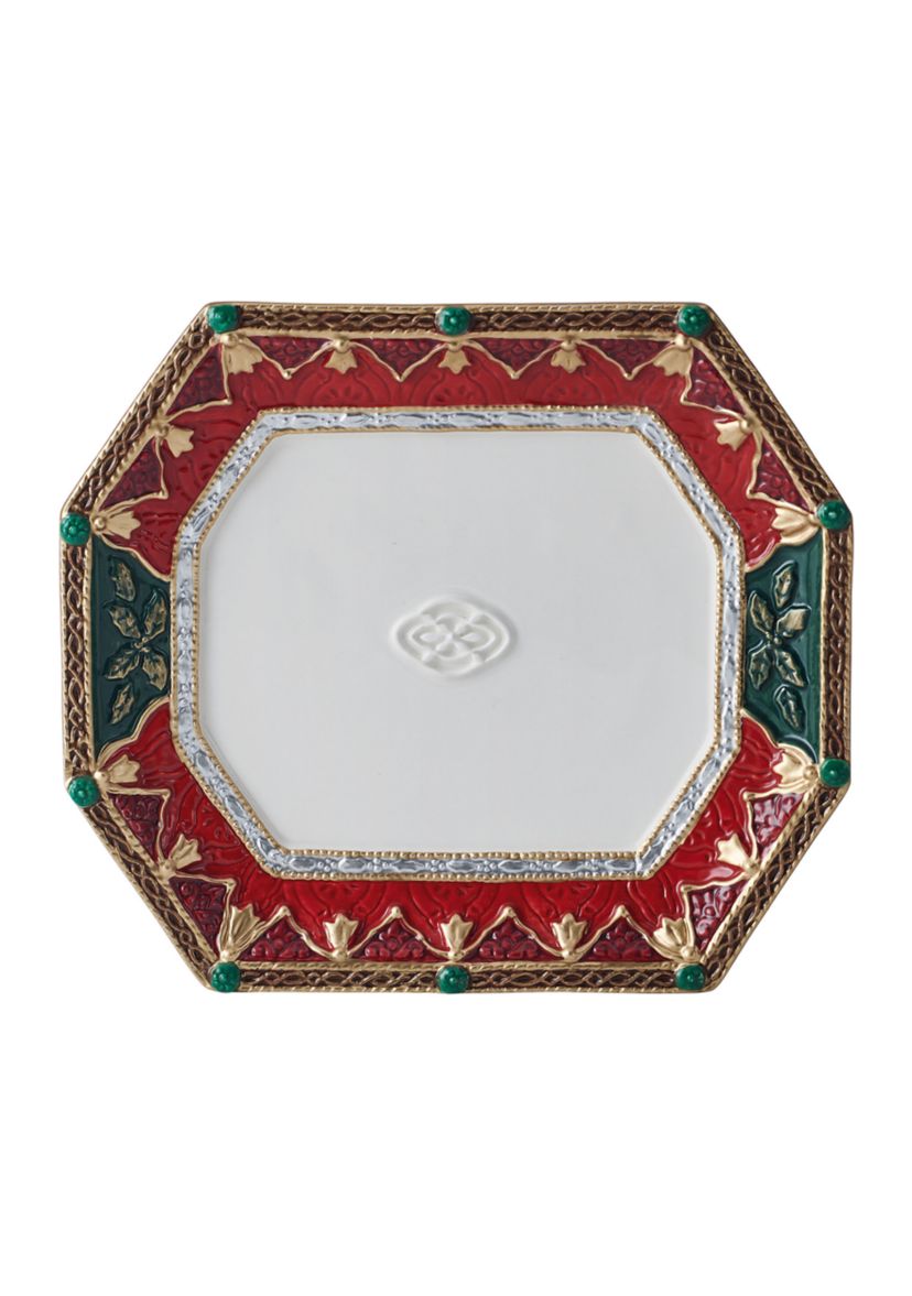 Noel Holiday Snack Plate with Spreader