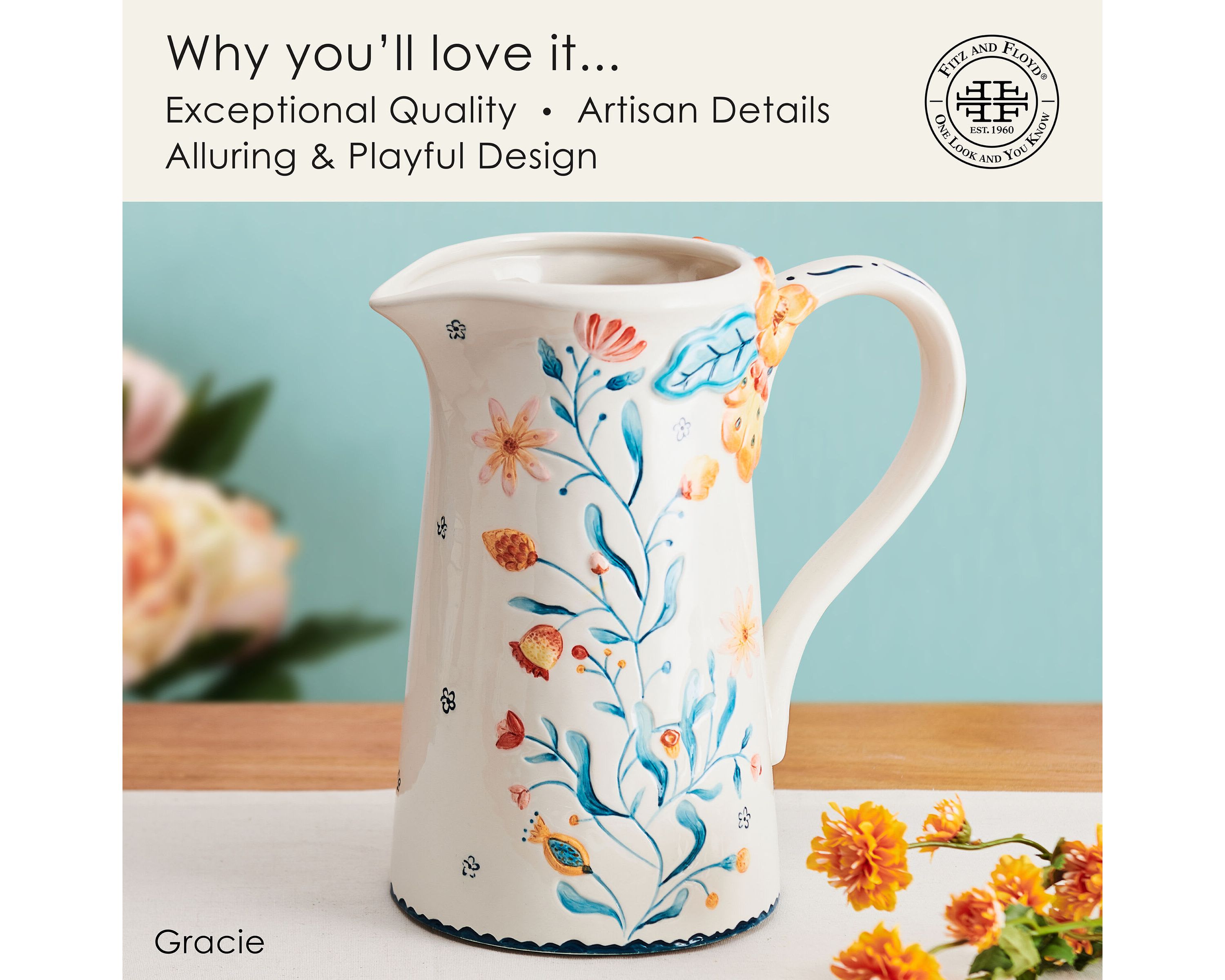 Gracie Pitcher Earthenware