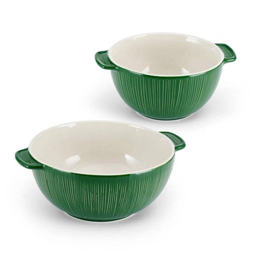 Sicily Set of 2 Green Serving Bowls
