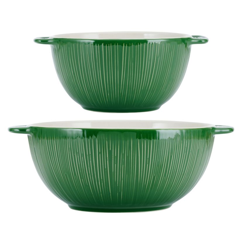 Sicily Set of 2 Green Serving Bowls