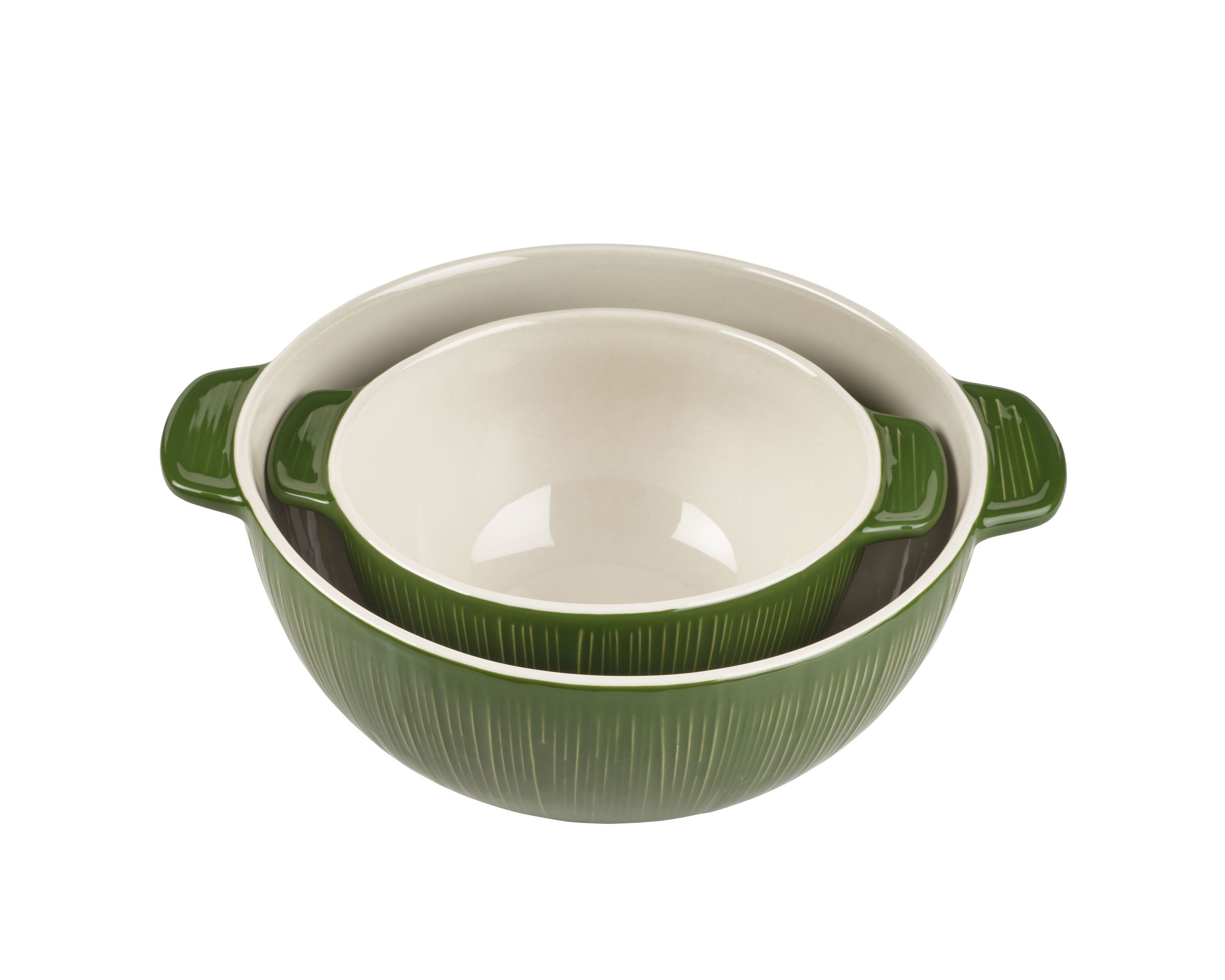 Sicily Set of 2 Green Serving Bowls