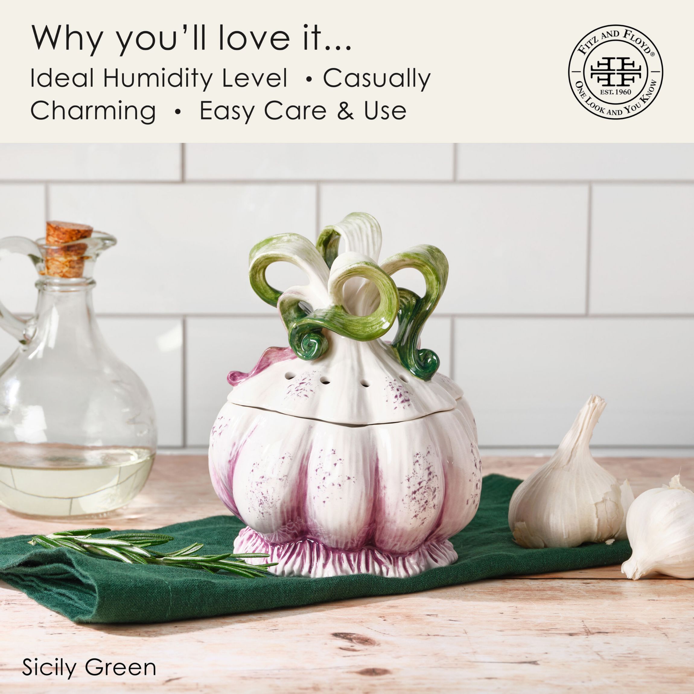 Sicily Green Garlic Keeper