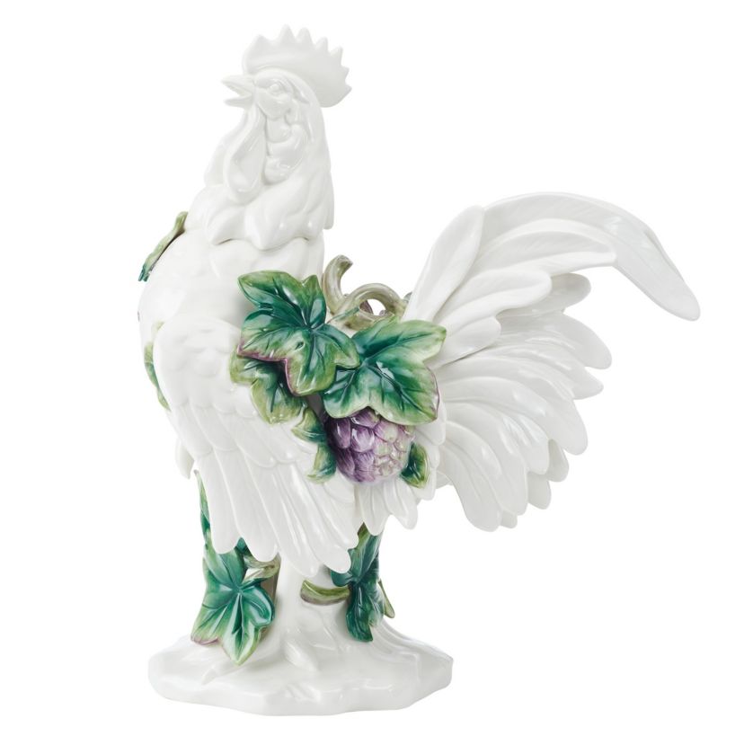 Sicily Green Rooster Figurine, 19 Inch