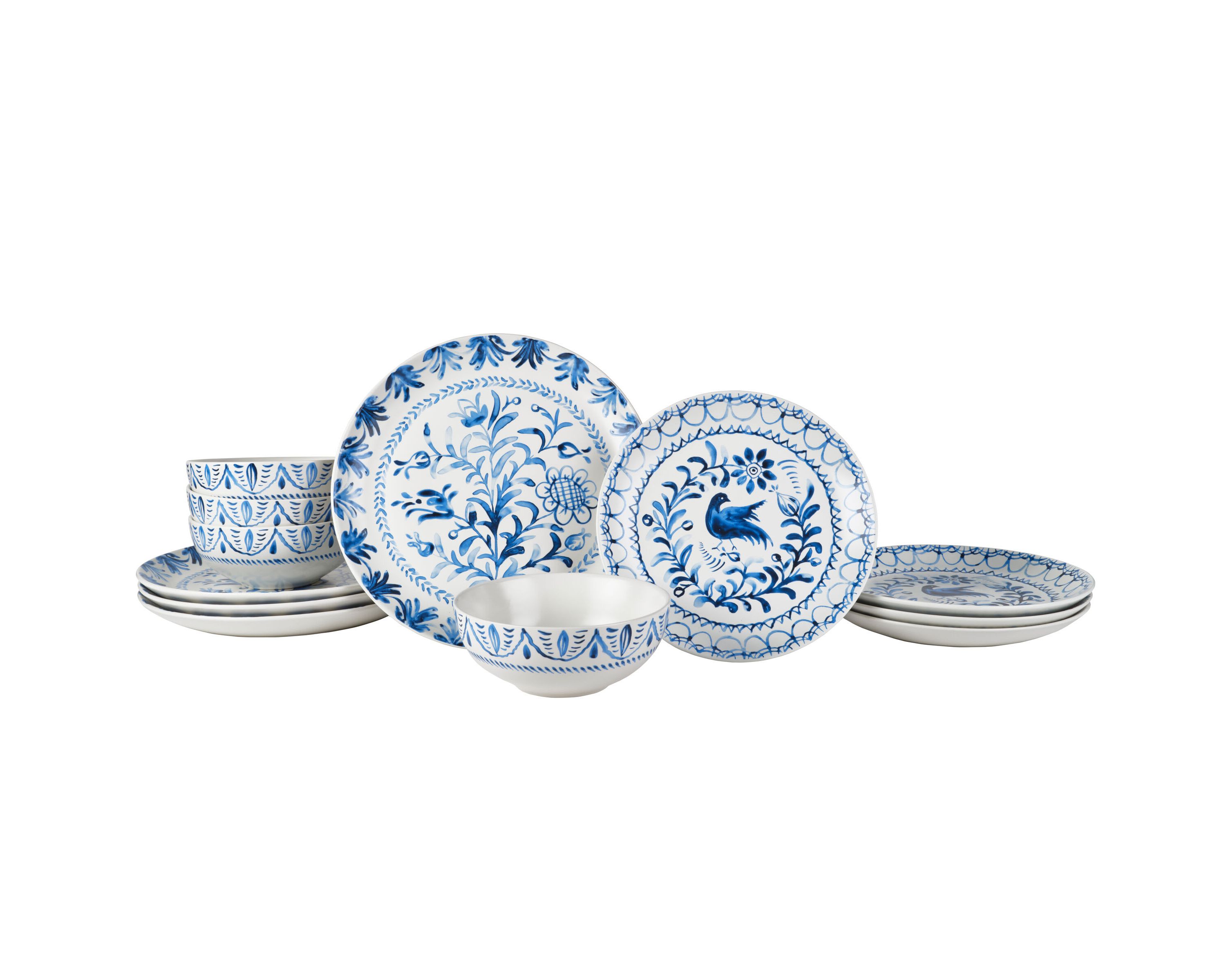 Sicily 12-Piece Dinnerware, Blue
