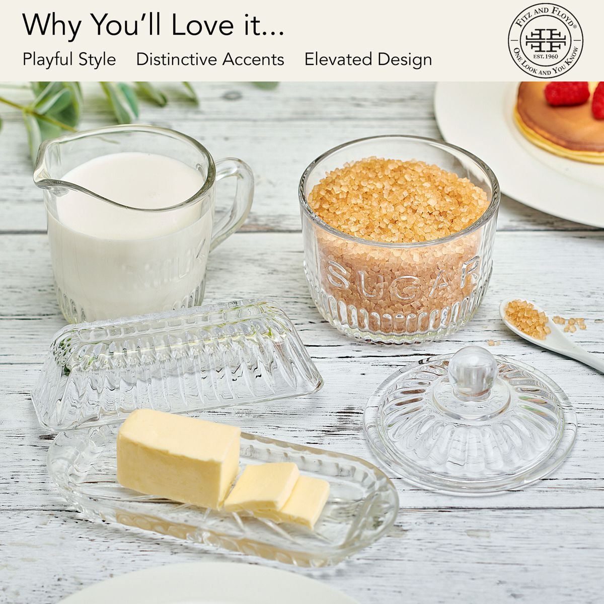 Everyday White Set of 3 Bistro Glass Hostess Set