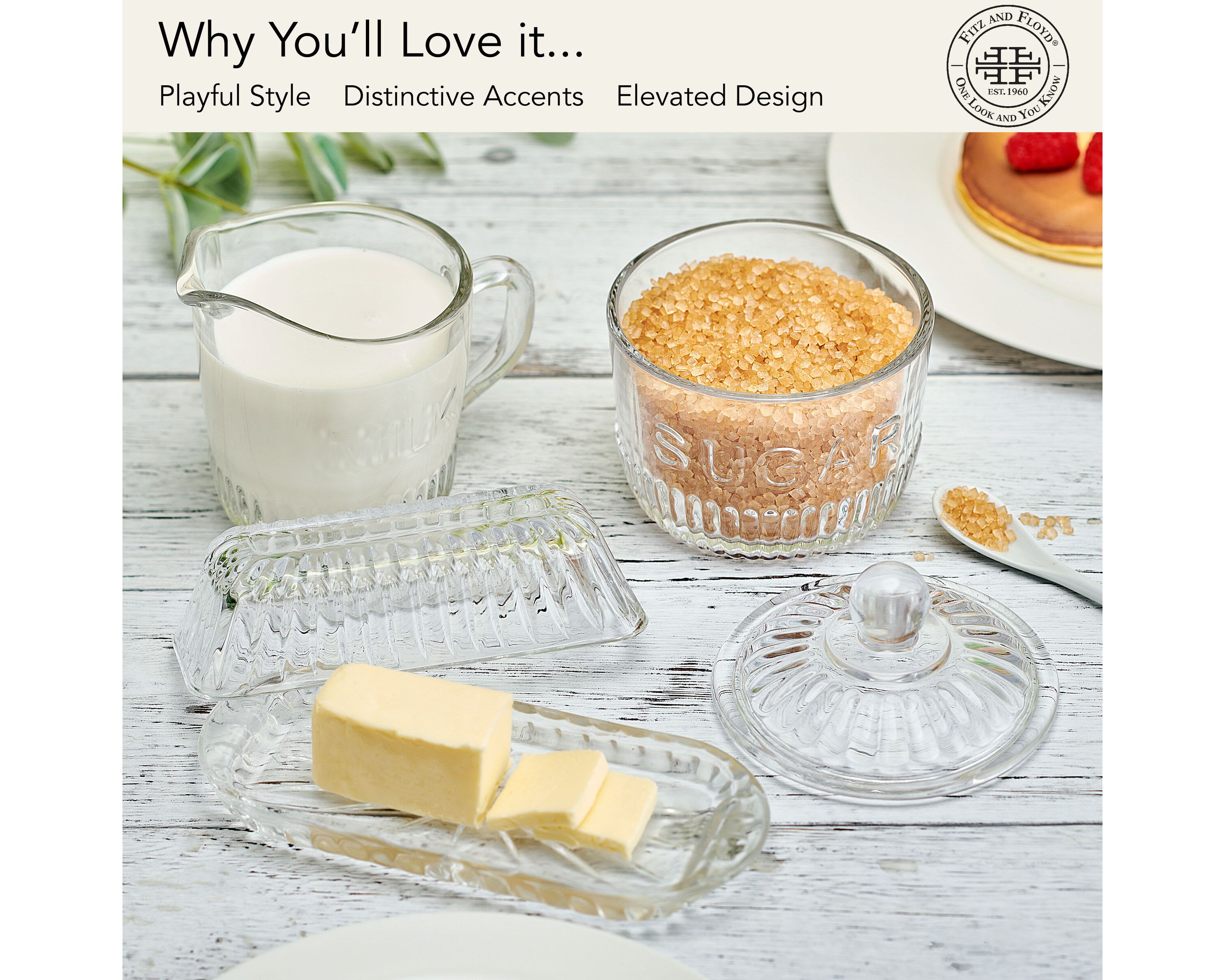 Everyday White Set of 3 Bistro Glass Hostess Set