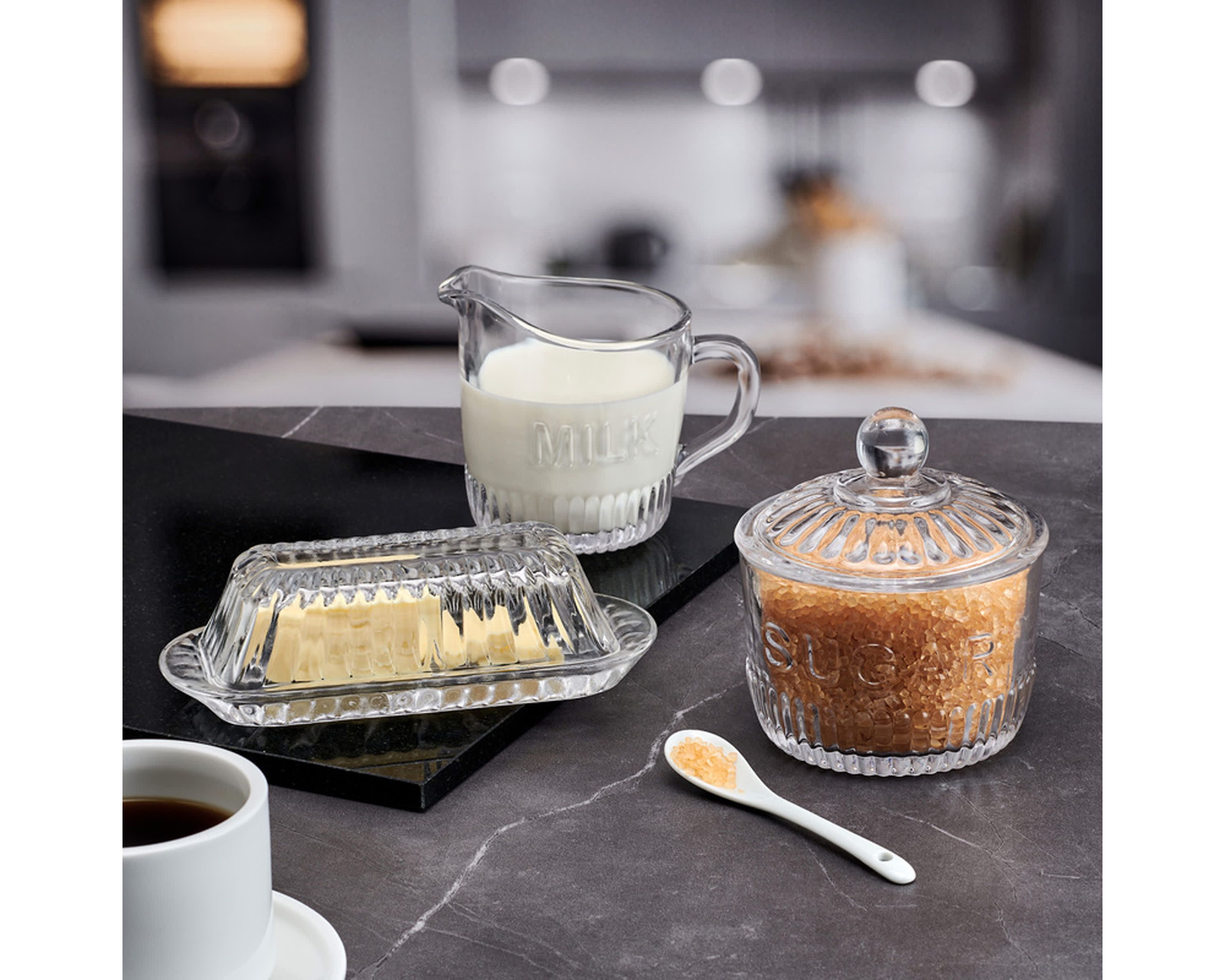 Everyday White Set of 3 Bistro Glass Hostess Set