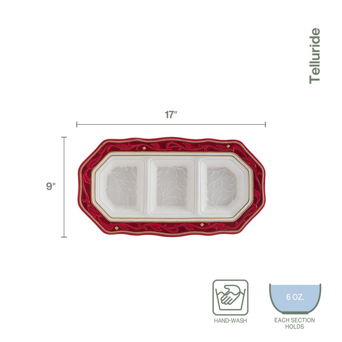 Fitz and Floyd Telluride Sectioned Server Platter
