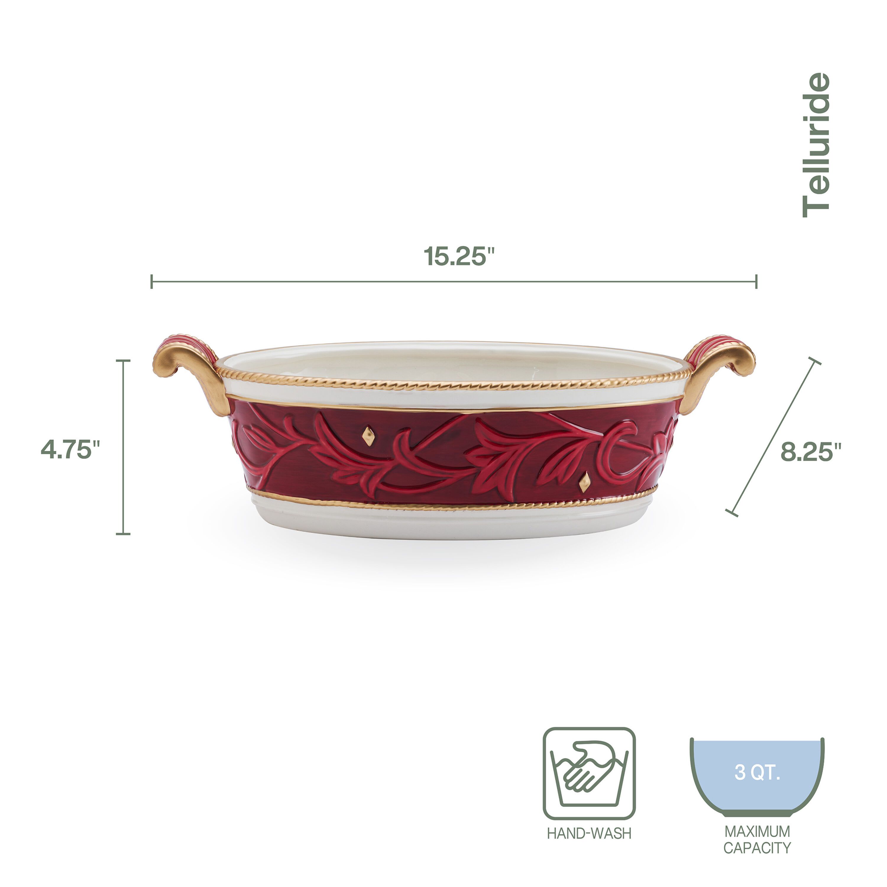 Fitz and Floyd Telluride Serve Bowl w/Handles