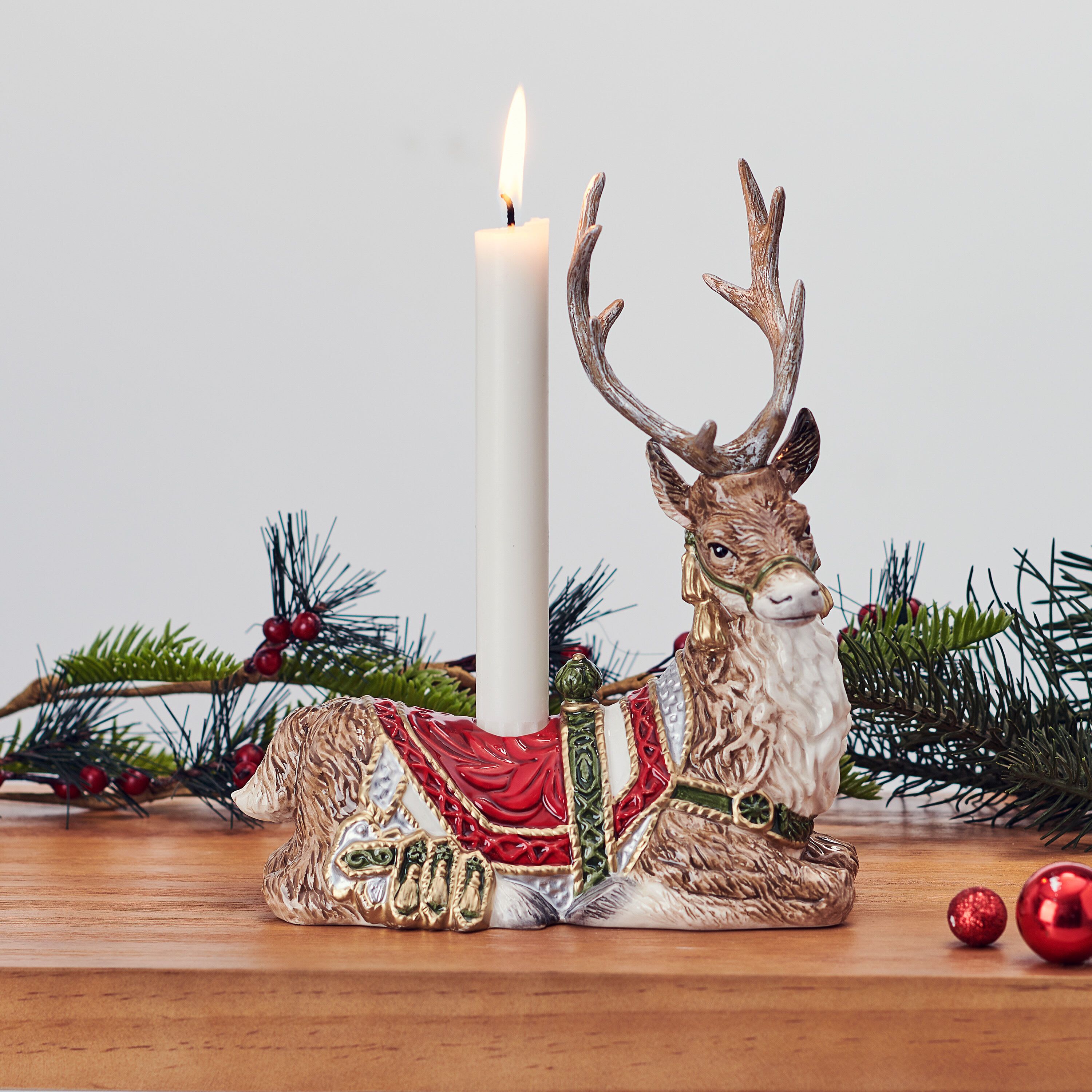 Fitz and Floyd Telluride Resting Deer Candleholder