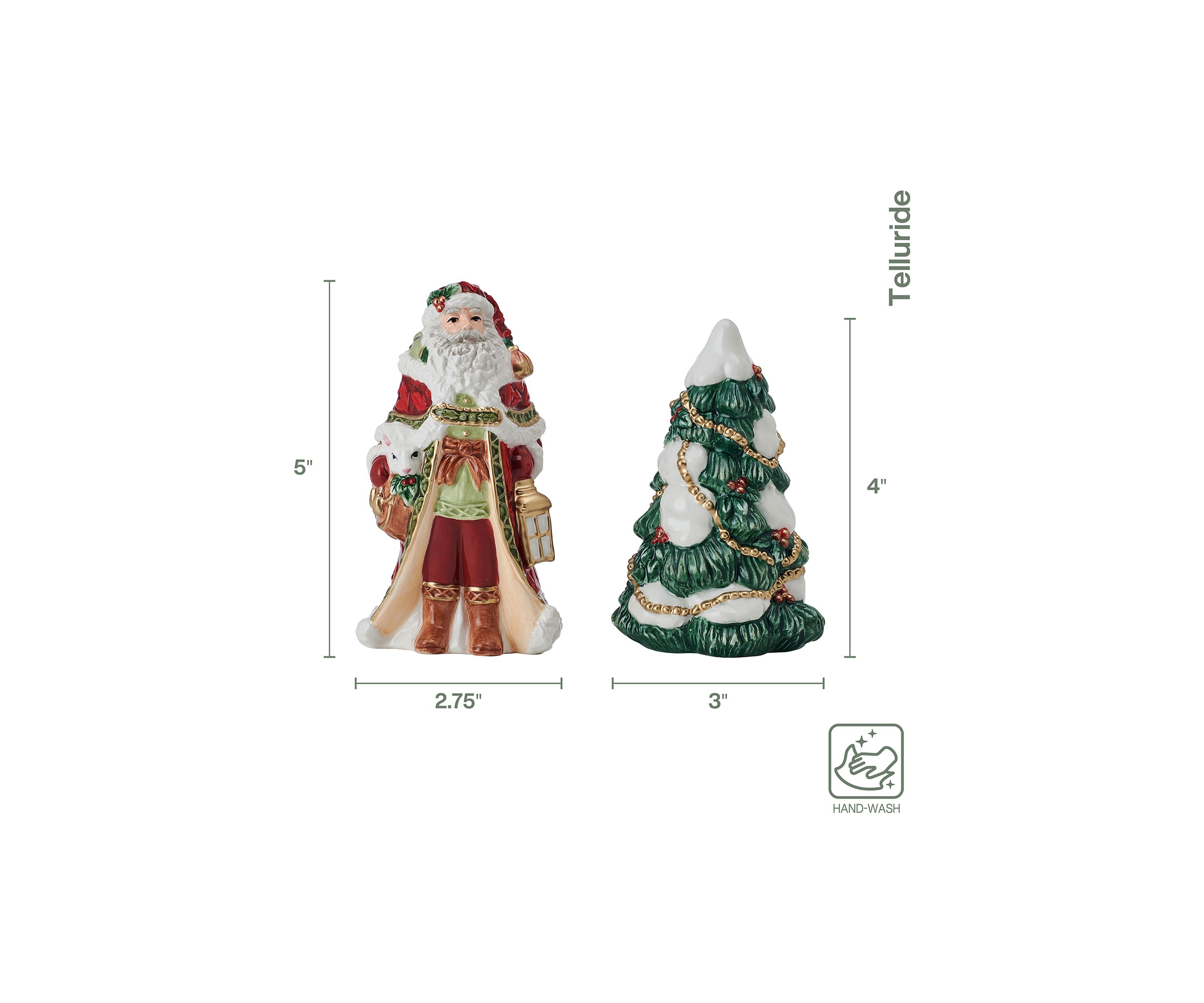  Telluride Santa and Tree Salt and Pepper Shaker Set