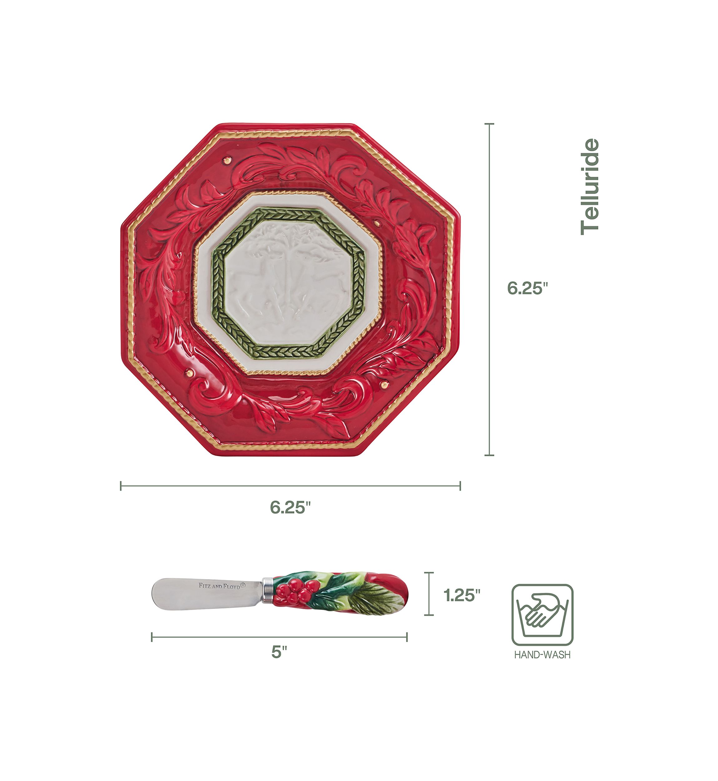 Telluride Snack Plate with Spreader Set