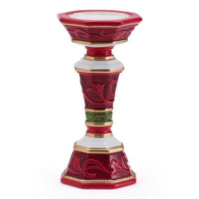 Fitz and Floyd Telluride Tall Pillar Candle Holder, Red -  0885991275954