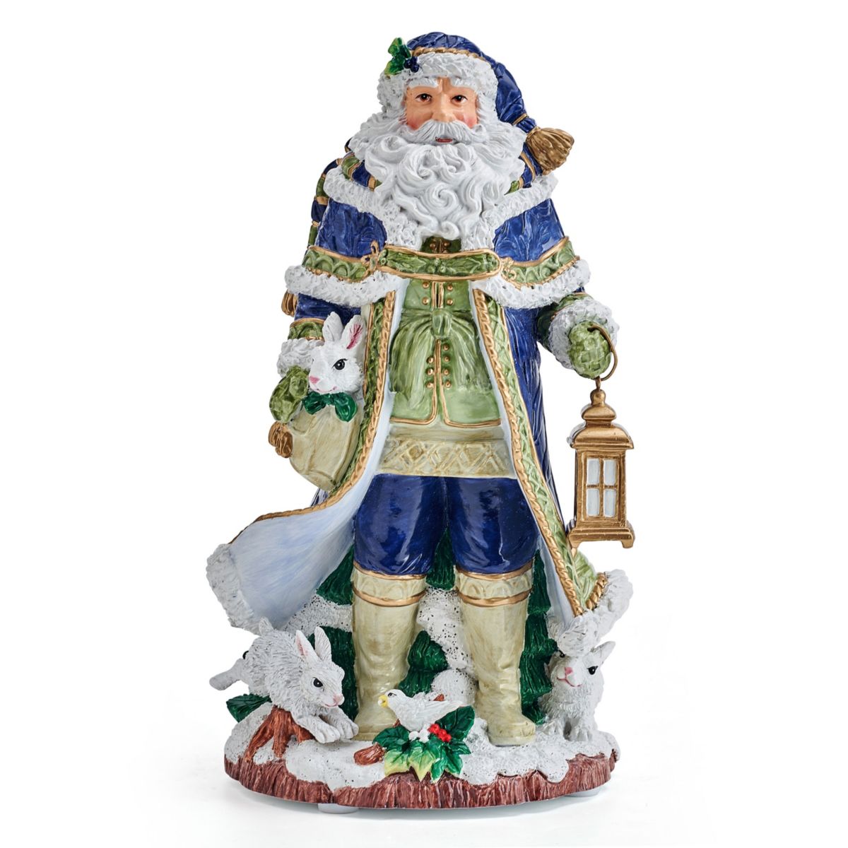 Fitz and Floyd Holiday Musical Telluride Blue Santa Figurine