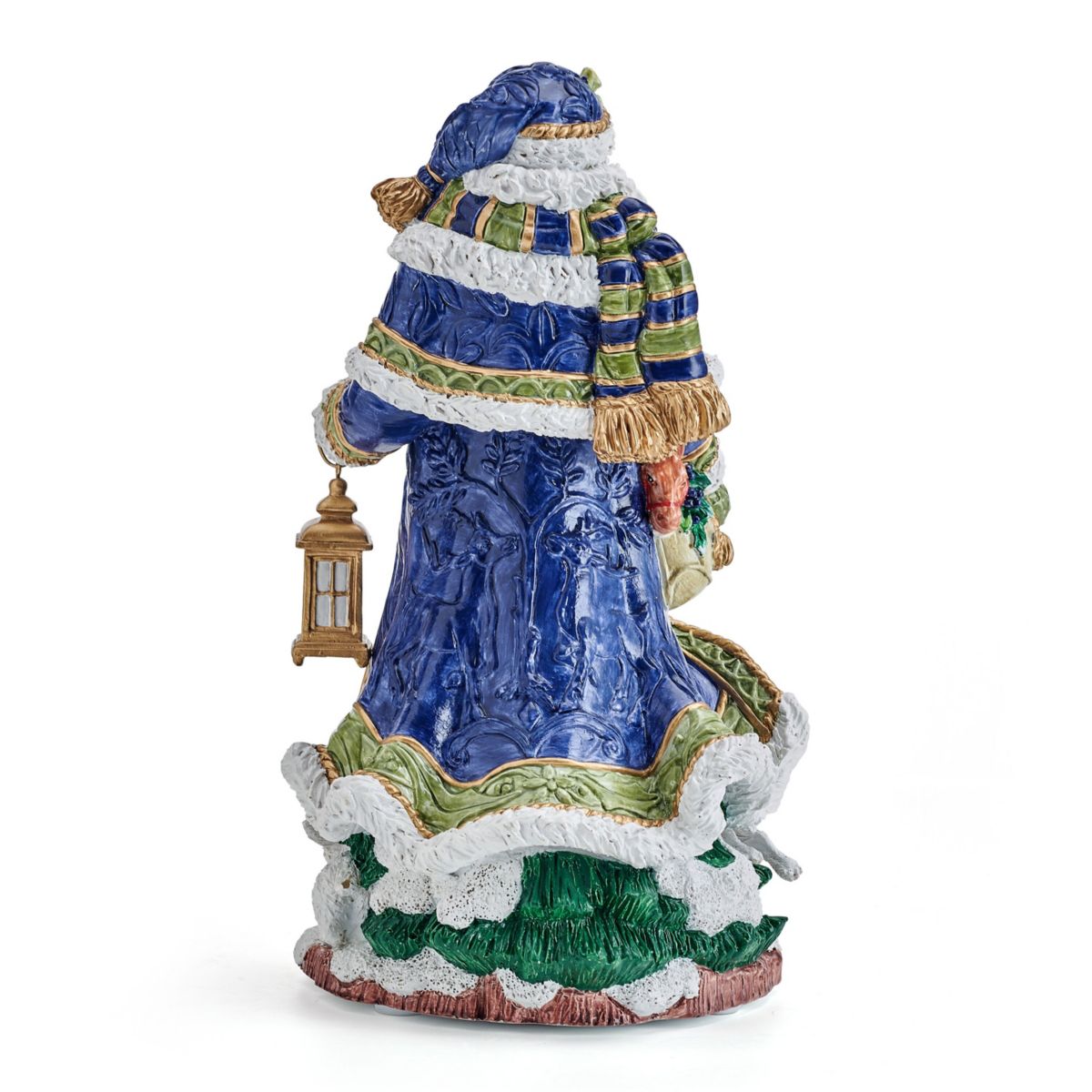 Fitz and Floyd Holiday Musical Telluride Blue Santa Figurine