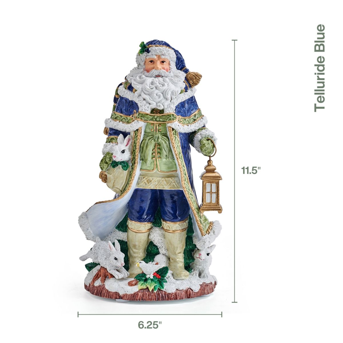 Fitz and Floyd Holiday Musical Telluride Blue Santa Figurine
