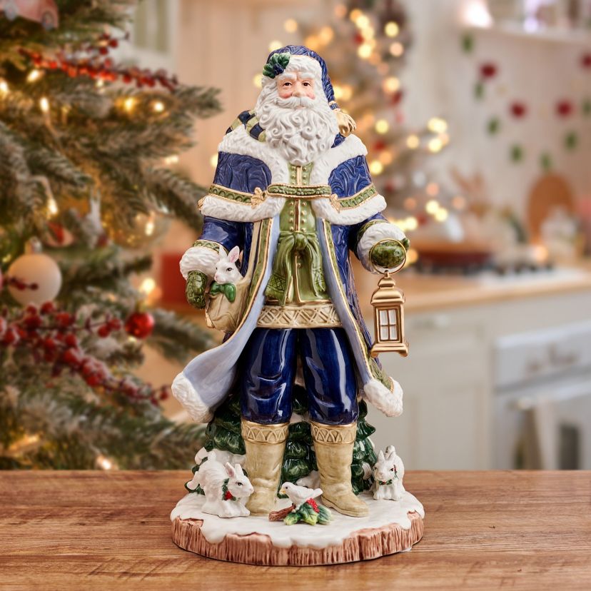 Fitz and Floyd Telluride Blue Grand Santa Figurine