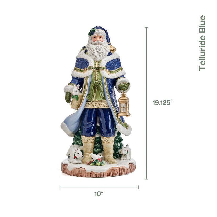 Fitz and Floyd Telluride Blue Grand Santa Figurine