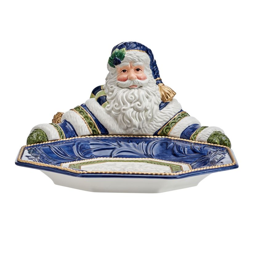 Fitz and Floyd Telluride Blue Santa Server