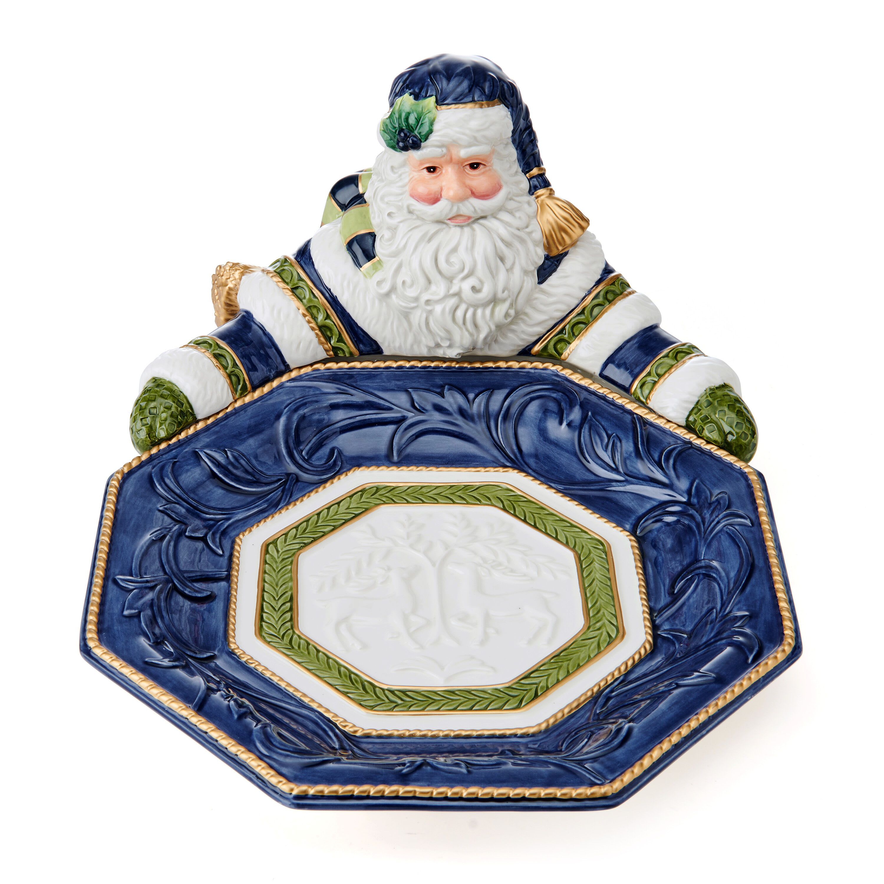 Fitz and Floyd Telluride Blue Santa Server