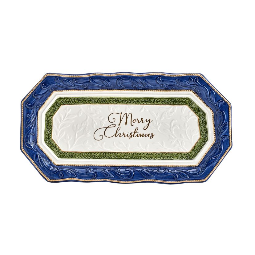 Fitz and Floyd Telluride Blue Bread Tray