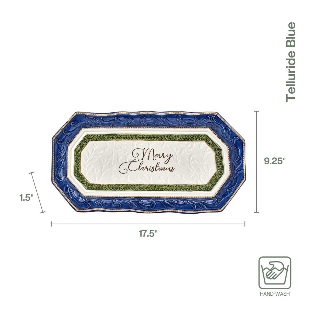 Fitz and Floyd Telluride Blue Bread Tray