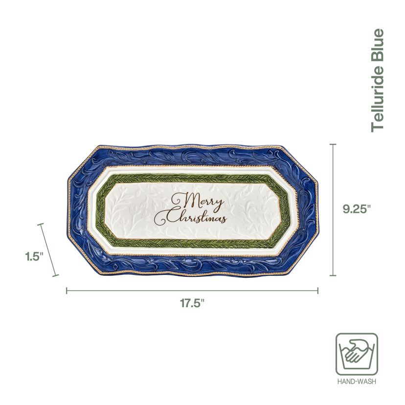 Fitz and Floyd Telluride Blue Bread Tray