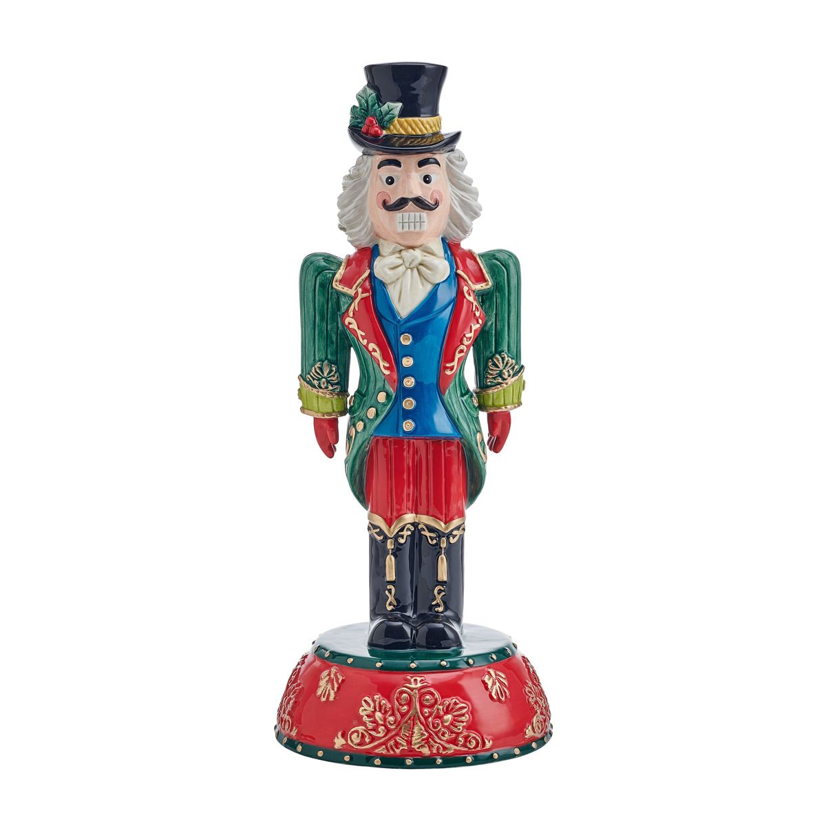 Fitz and Floyd Winsor 14.75-in Holiday Nutcracker Figurine, Green