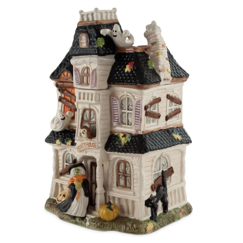 Fitz and Floyd Halloween Harvest Haunted House Cookie Jar