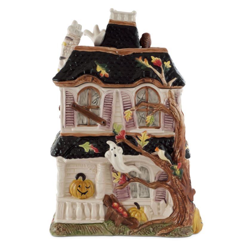 Fitz and Floyd Halloween Harvest Haunted House Cookie Jar