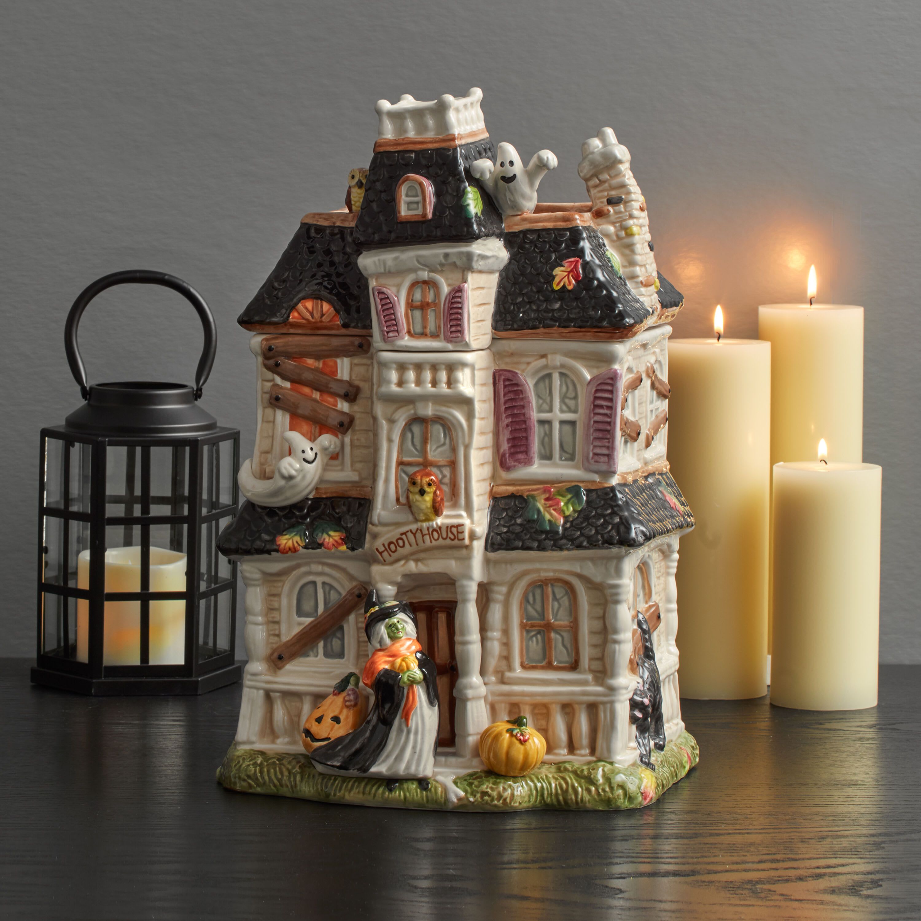 Fitz and Floyd Halloween Harvest Haunted House Cookie Jar
