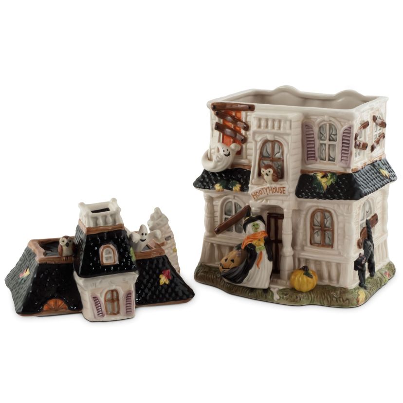 Fitz and Floyd Halloween Harvest Haunted House Cookie Jar
