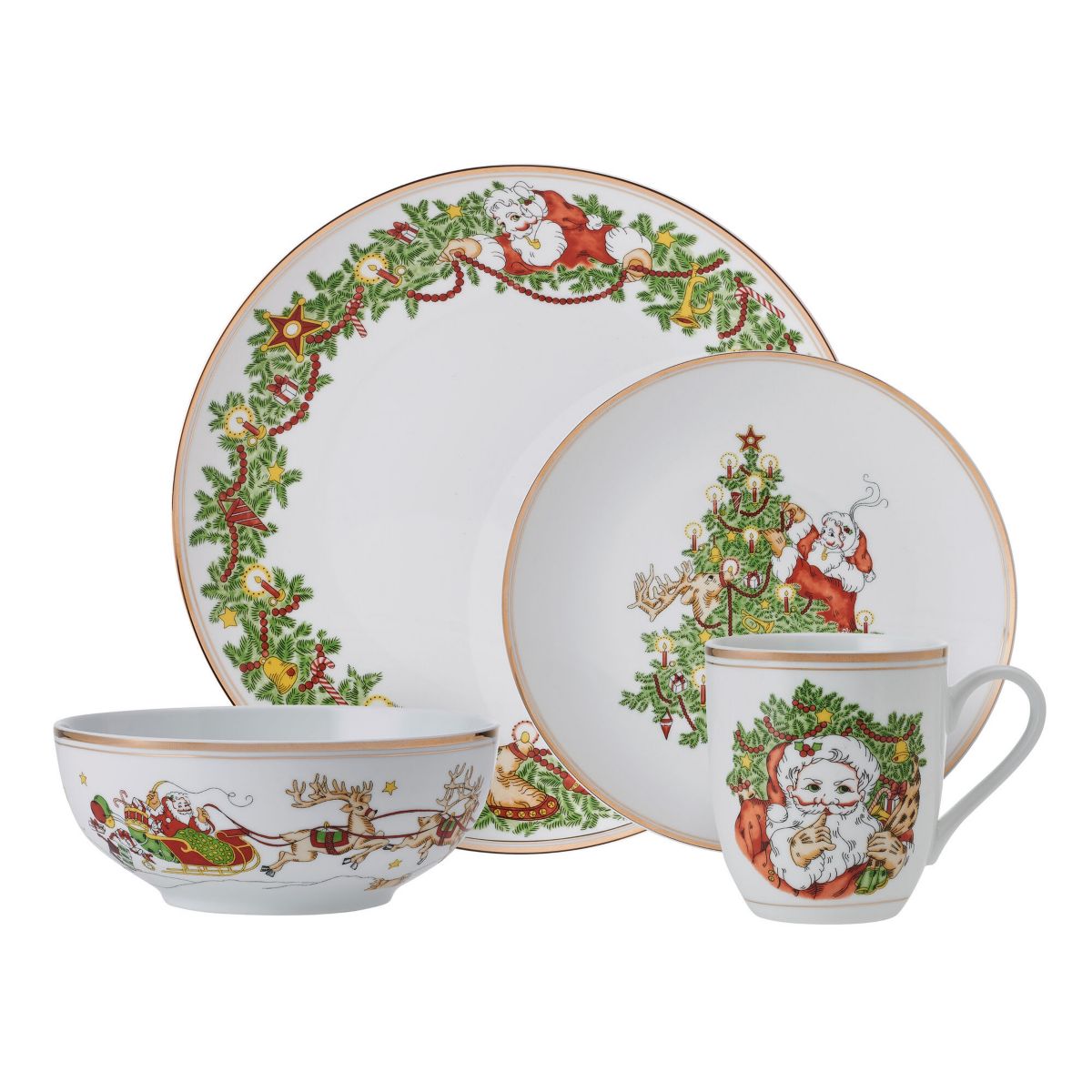 St. Nicholas 16-pc Dinnerware Set, Service for 4, Porcelain