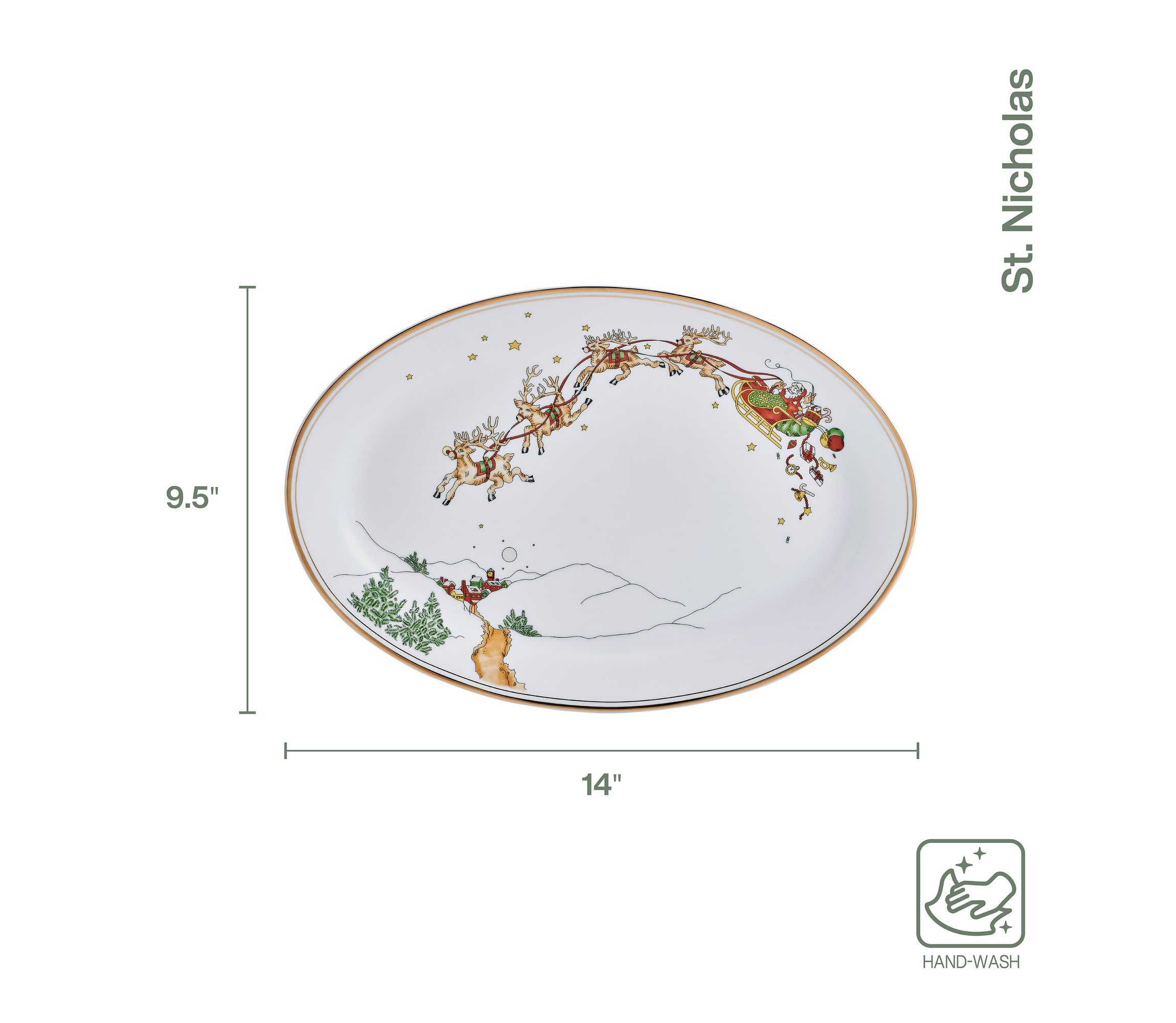 St. Nicholas 14-in Serving Platter, Porcelain