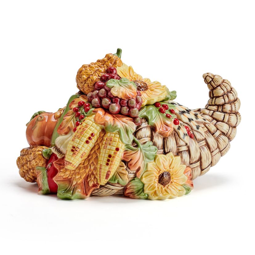 Fitz and Floyd Fall Harvest Cornucopia Cookie Jar