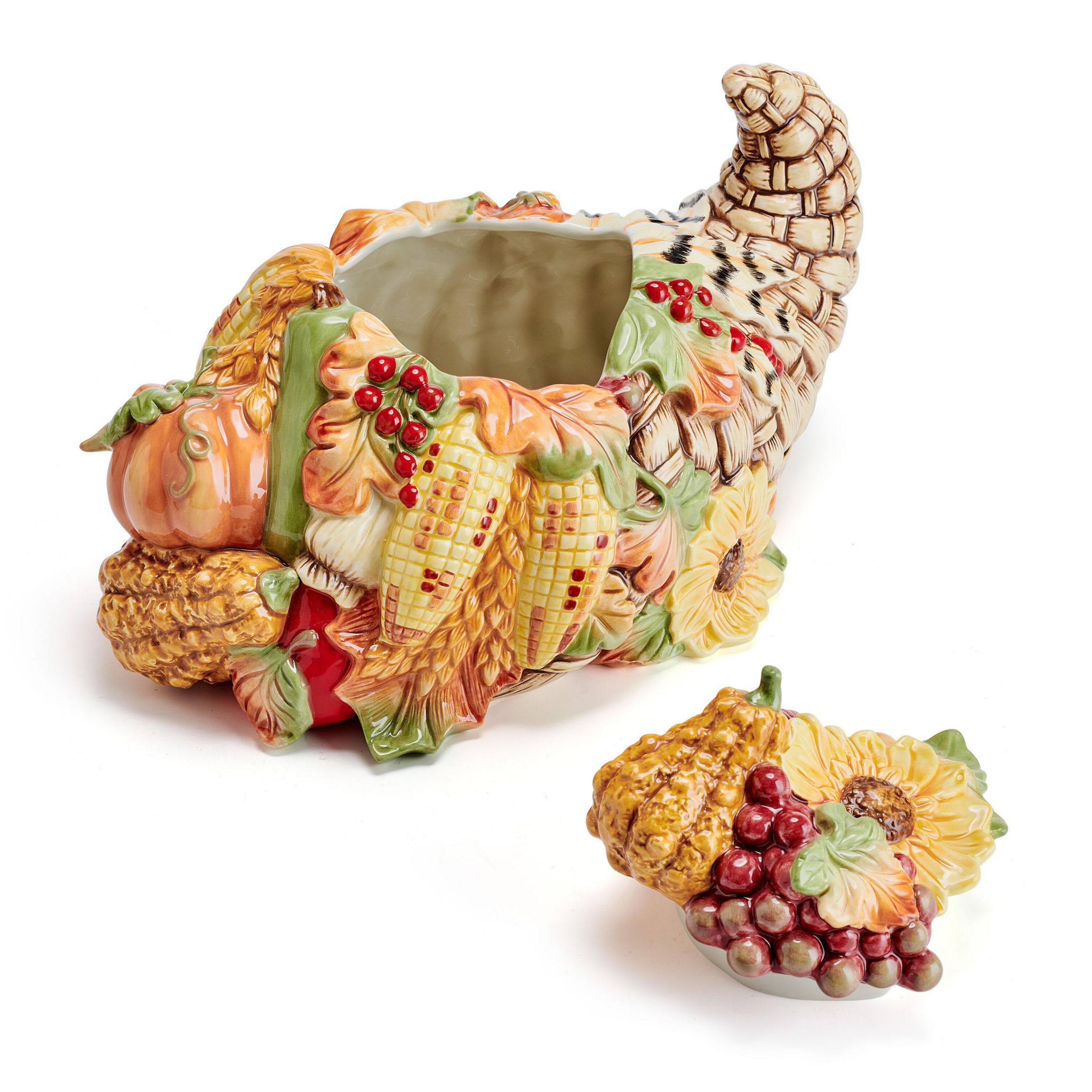 Fitz and Floyd Fall Harvest Cornucopia Cookie Jar