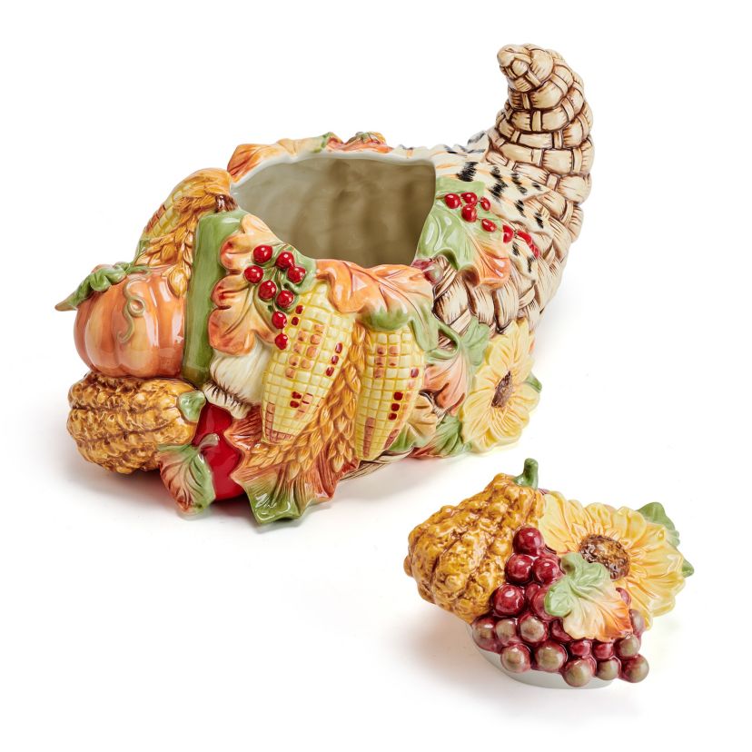 Fitz and Floyd Fall Harvest Cornucopia Cookie Jar