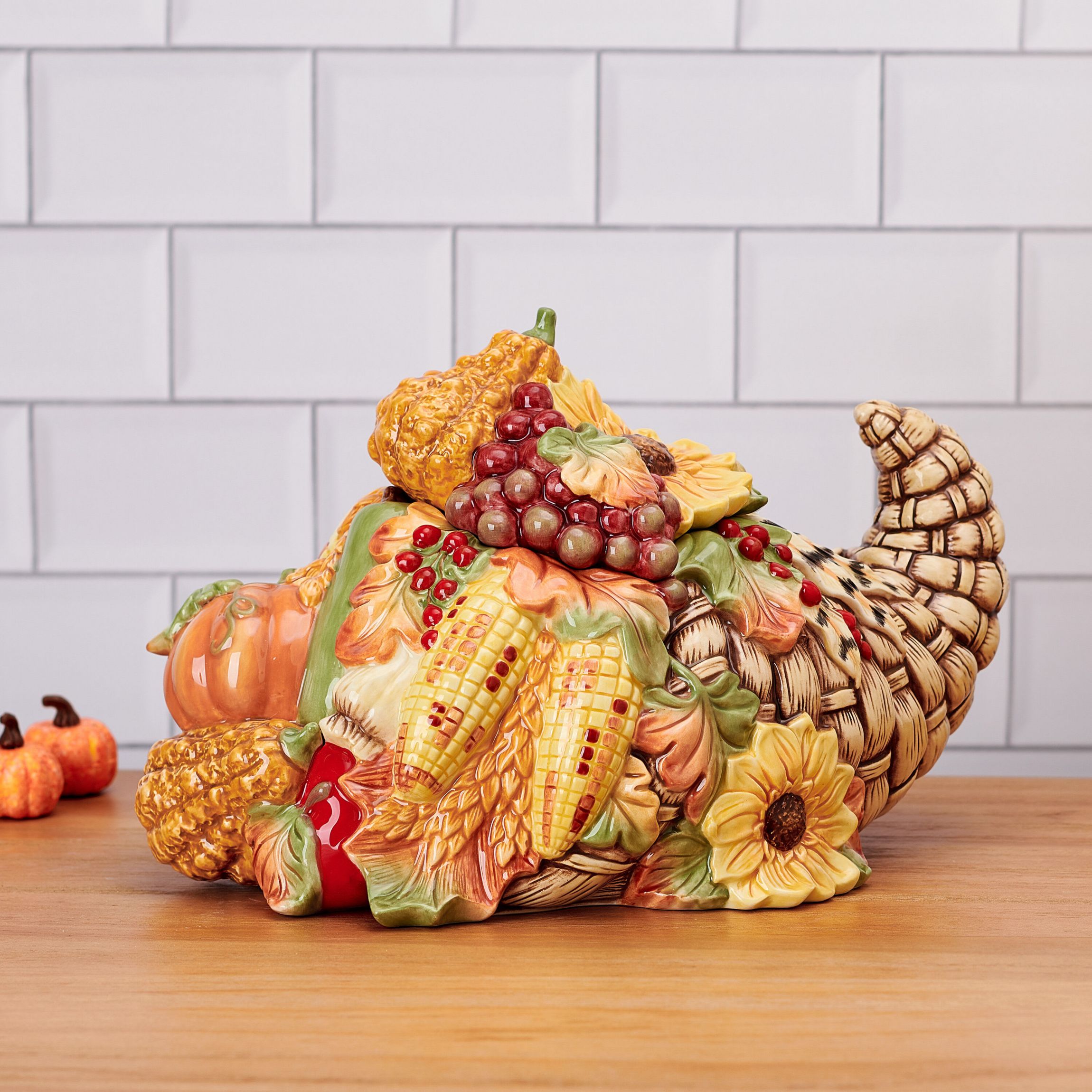 Fitz and Floyd Fall Harvest Cornucopia Cookie Jar