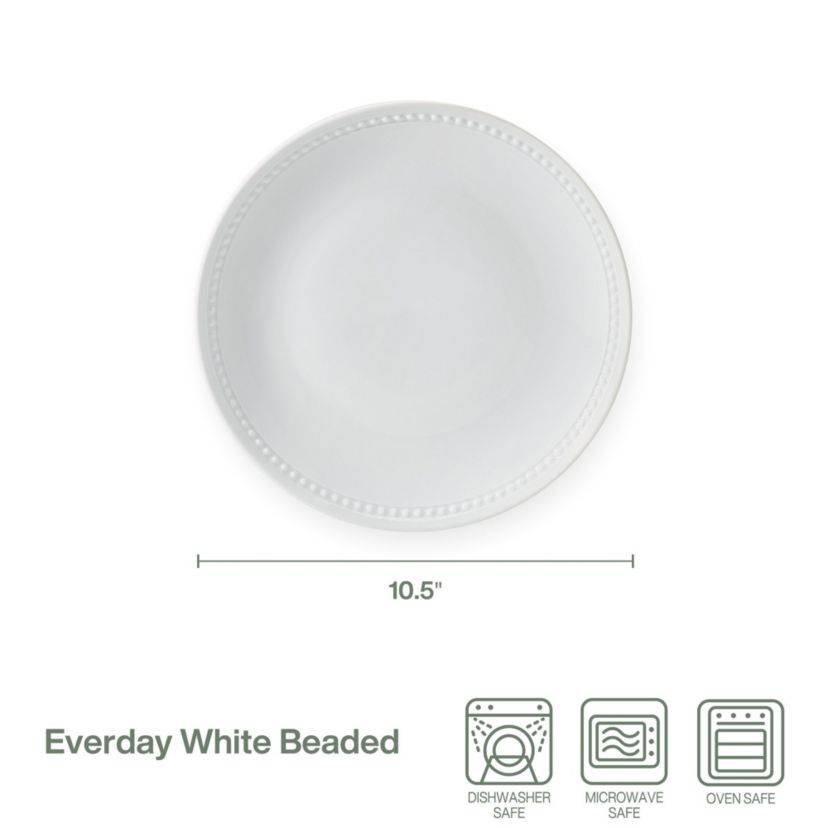 Beaded Coupe Dinner Plate, Set of 4