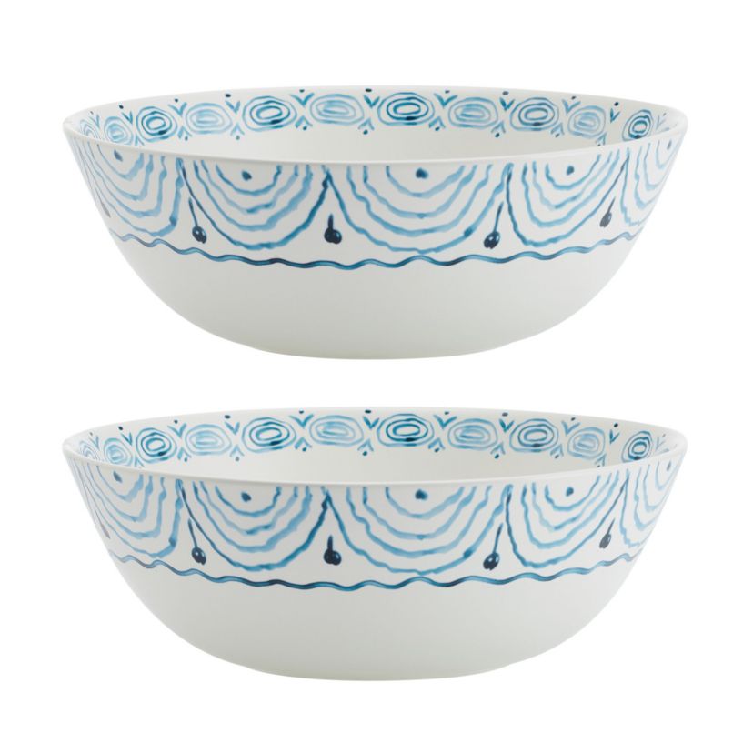 Sicily Blue Serve Bowls Plus Salt and Pepper Set
