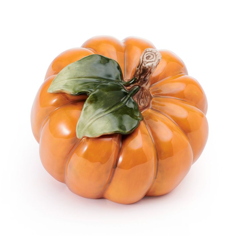 Fitz and Floyd Autumn Harvest Side Orange Pumpkin Figurine