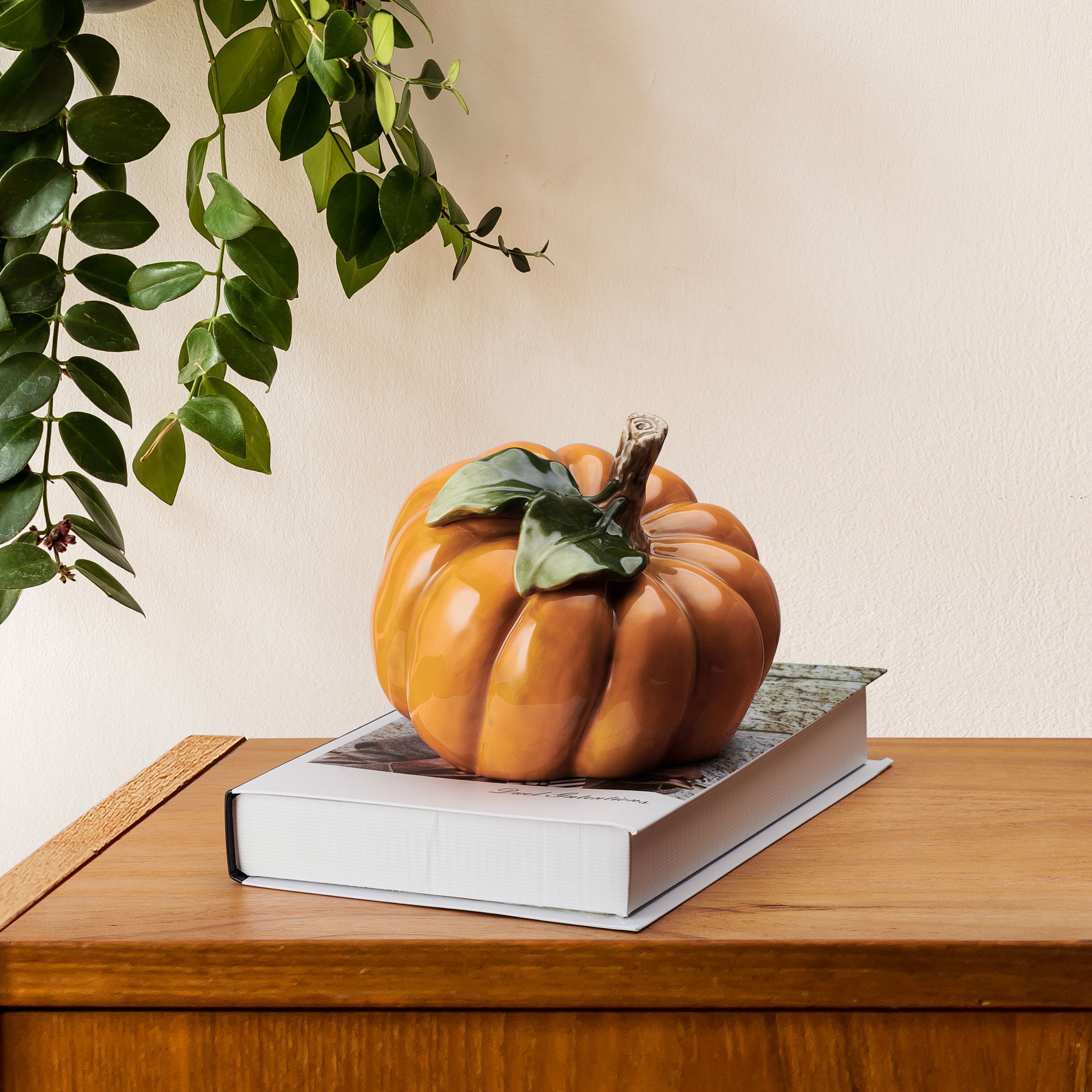 Fitz and Floyd Autumn Harvest Side Orange Pumpkin Figurine
