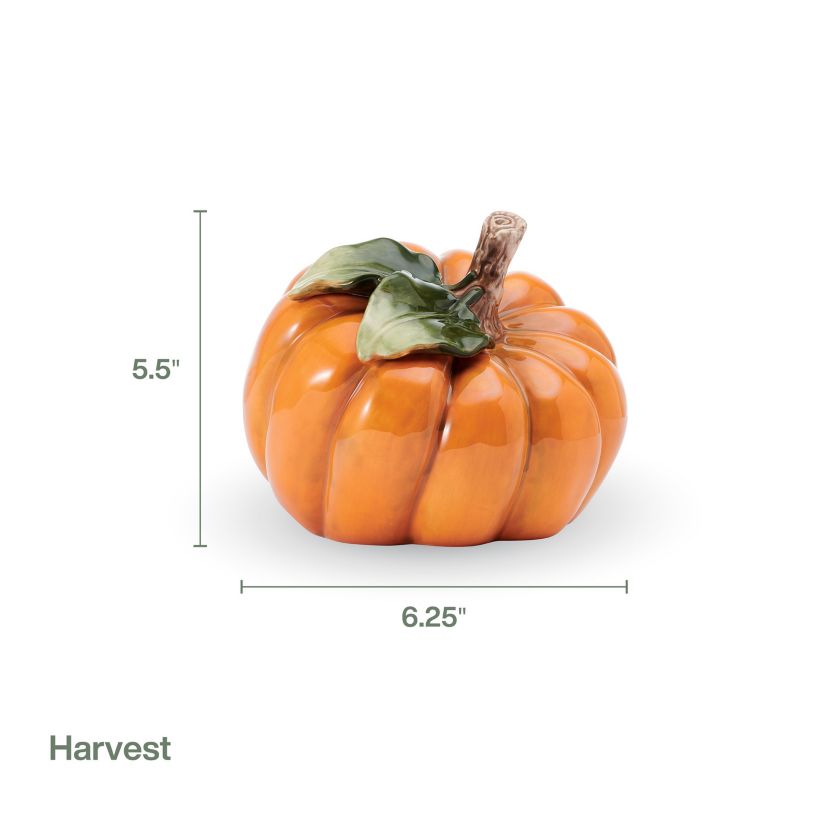 Fitz and Floyd Autumn Harvest Side Orange Pumpkin Figurine