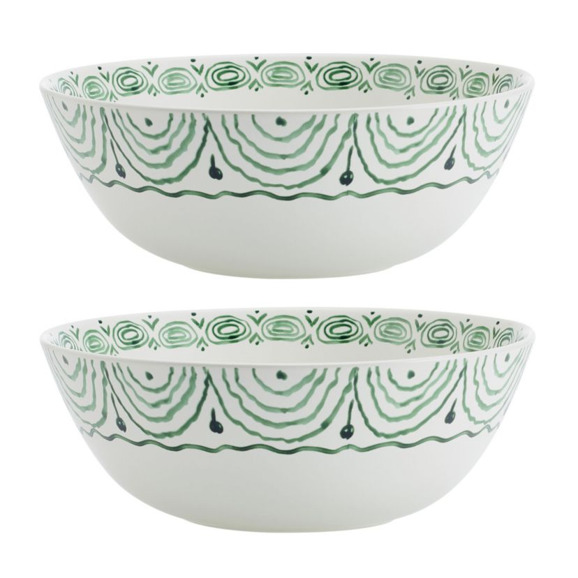 Sicily Green Serve Bowls Plus Salt and Pepper Set