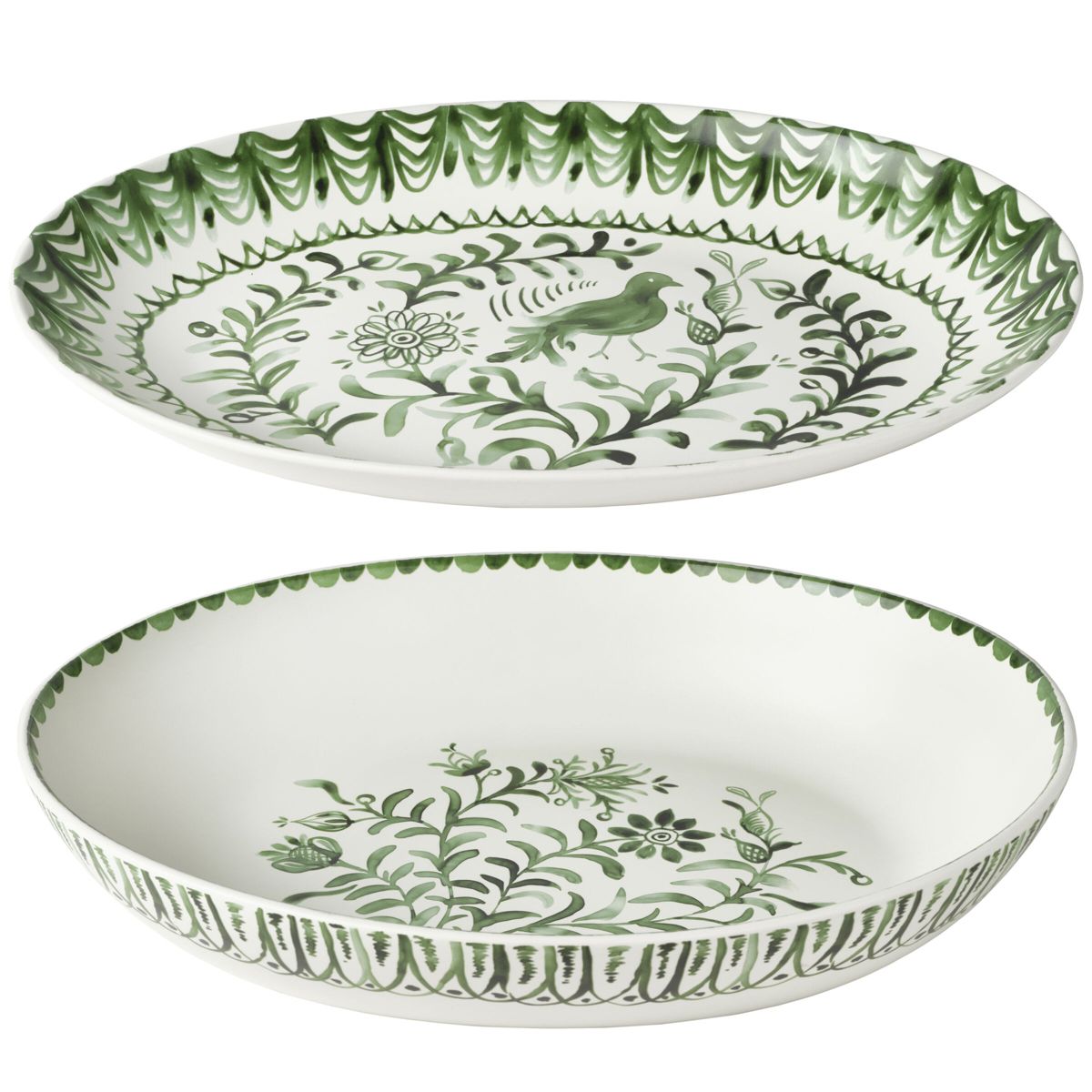 Sicily Green Serve Bowl and Platter Set