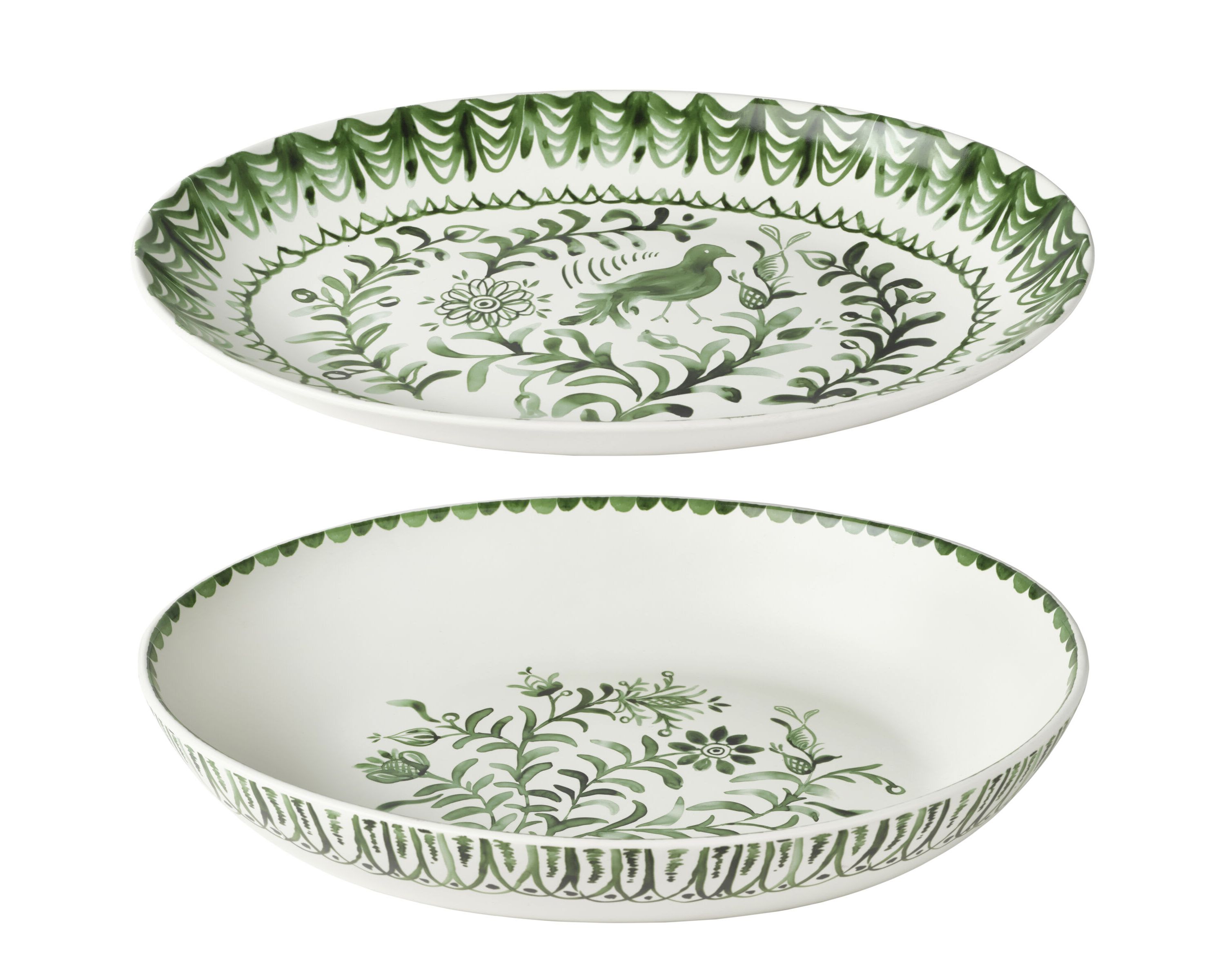 Sicily Green Serve Bowl and Platter Set