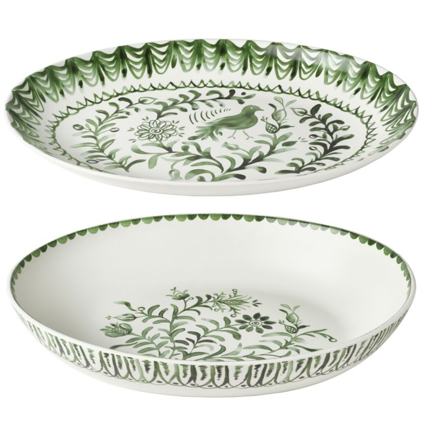 Sicily Green Serve Bowl and Platter Set