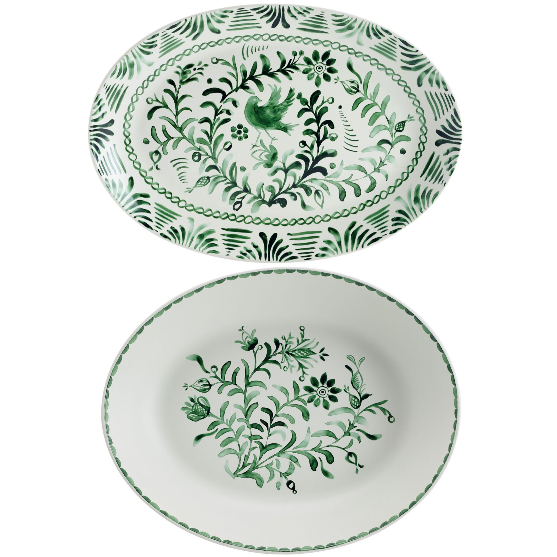 Sicily Green Serve Bowl and Platter Set