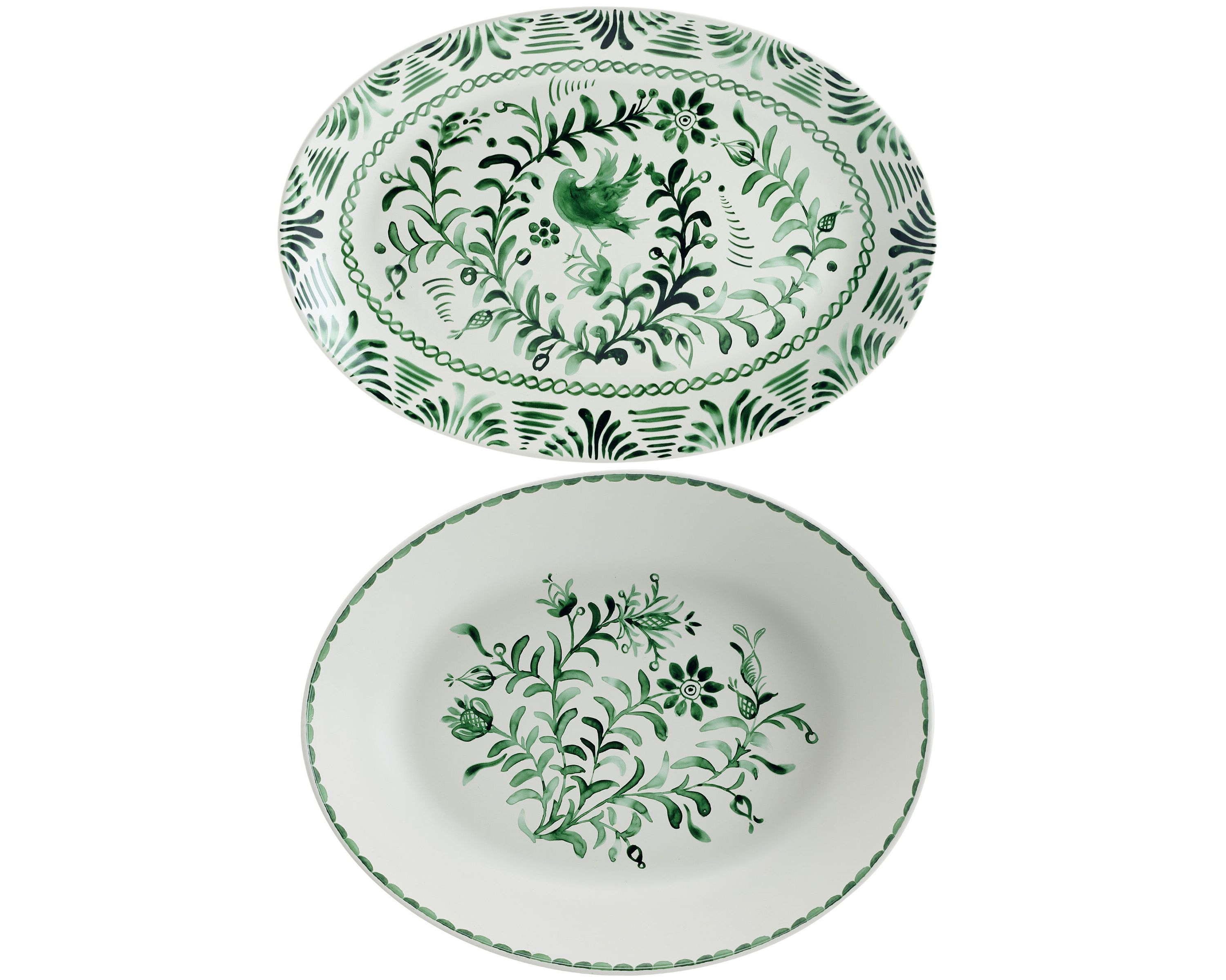 Sicily Green Serve Bowl and Platter Set