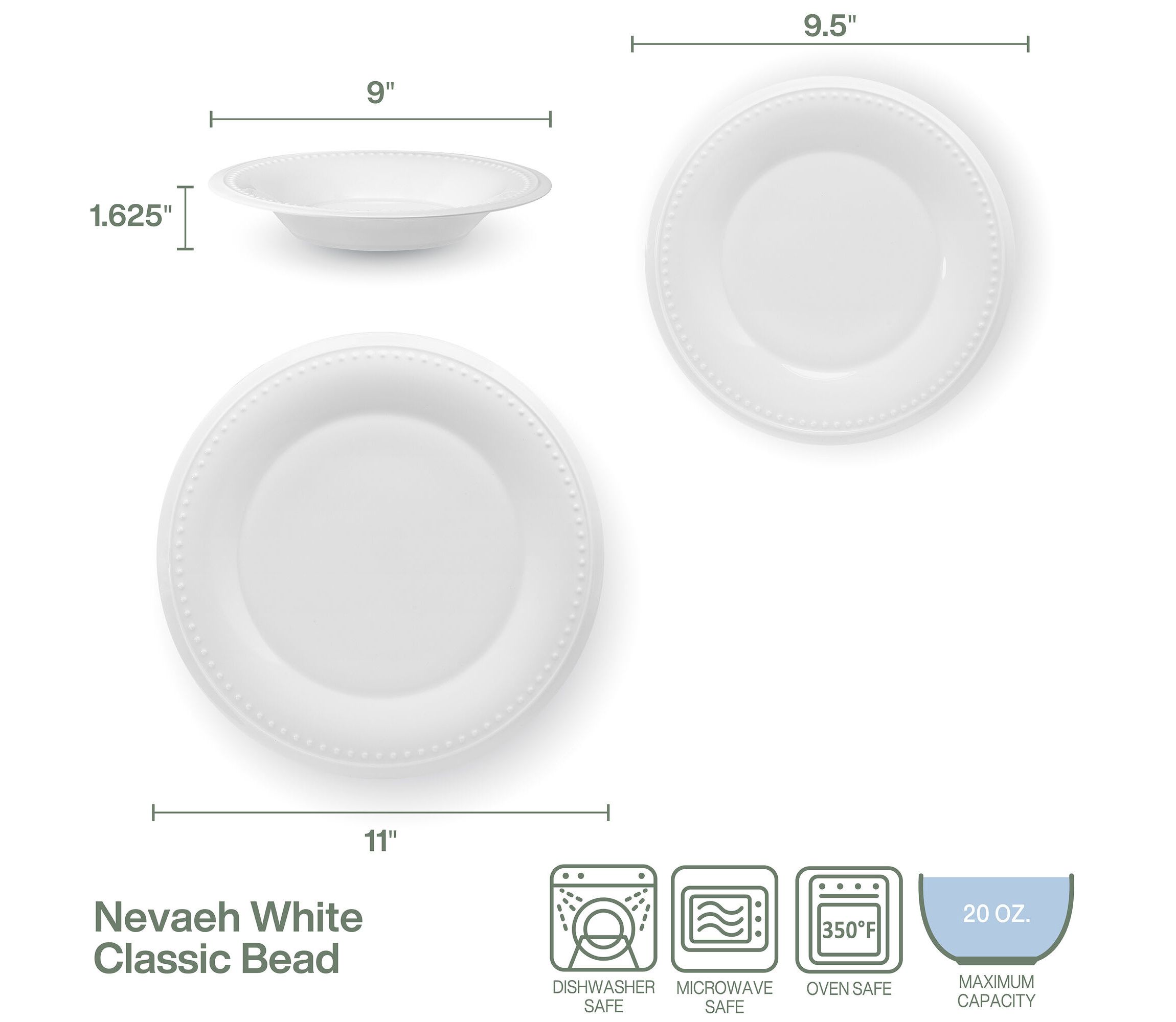 Classic Bead 24-pc Dinnerware Set, Service for 8